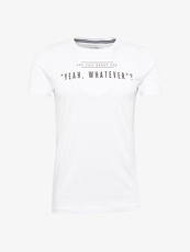 Tom Tailor Denim T-Shirt mit Schrift-Print, Herren, white, Größe: XXL