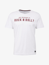 Tom Tailor Casual T-Shirt mit Schrift-Print, Herren, white, Größe: XL