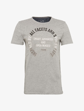 Tom Tailor Denim T-Shirt mit Schrift-Print, Herren, melange, Größe: L