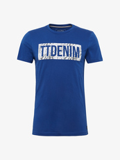 Tom Tailor Denim T-Shirt mit Schrift-Print, Herren, sodalite blue, Größe: M