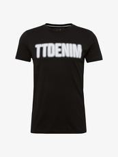 Tom Tailor Denim T-Shirt mit Schrift-Print, Herren, black, Größe: XL