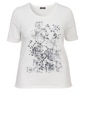 Basic T-Shirt mit Front-Print Frapp OFF WHITE