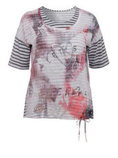 Trend-Shirt mit zweilagiger Front mit Chiffon Via Appia Due Blei multicolor