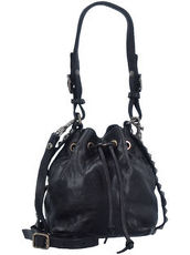 Mini Bag Beuteltasche Leder 16 cm Campomaggi black