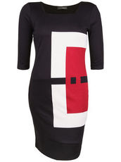 Kleid mit abstraktem Muster Doris Streich chianti
