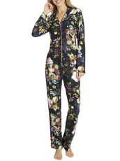 Pyjama mit floralem Allover-Design, durchgeknöpft Essenza Nightblue