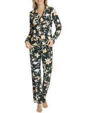 Pyjama mit floralem Allover-Design, durchgeknöpft Essenza Green