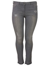 Angesagte Ankle-Jeans im Used-Look Frapp Mid denim grey