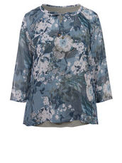 Luftige Bluse mit floralem Print Via Appia Due Opal Multicolor