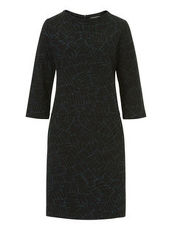 Kleid mit Allover Muster Betty & Co Black/Dark Green - Grau