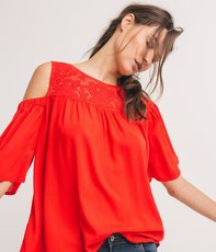 Bluse mit Schulter-Cut-Outs