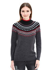 Pullover AMY VERMONT grau mélange/rot/w