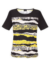 Shirt Paola gelb/schwarz/ecru