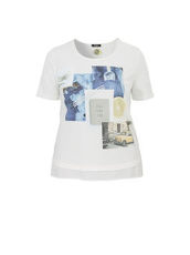 T-Shirt mit sommerlichem Front-Print Frapp offwhite