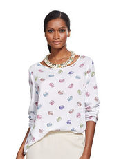 Blusenshirt mit Macaron-Print Alba Moda weiss-bunt