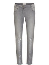 Jeans mit Glanzeffekt und Reißverschluss Cartoon Light Grey Denim - Braun