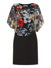 Kleid im Chiffon Layer-Look mit Blumenmuster Betty Barclay Bunt - Weiß