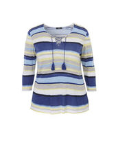 Luftiger Sommer-Pullover mit fröhlichem Streifen-Design Frapp blau mehrfarbig...