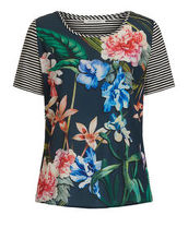 Shirt mit Blumenprint und Streifen Betty Barclay Dunkelblau/Weiß - Blau