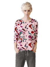 Pullover mit Beauty-Print Alba Moda rose-multi
