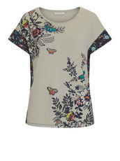 Shirt mit Schmetterlingen und Blumenprint Betty Barclay Weiß/Dunkelblau - Weiß