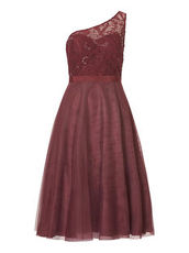 One-Shoulder-Kleid aus Tüll Vera Mont rostbraun - Rot