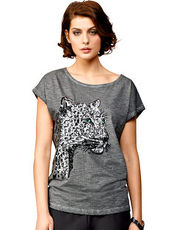 Shirt mit Leopard - Motiv Alba Moda anthra
