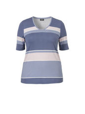 T-Shirt mit V -Ausschnitt Via Appia Due rauchblau multicolor