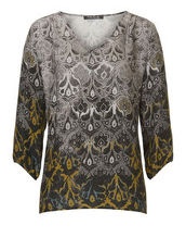 Mehrfarbige Bluse mit floralem Allover Muster Betty Barclay Grau/Grün - Grau