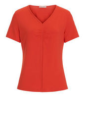 T-Shirt mit V-Ausschnitt und Kräuselung Betty Barclay Fiery Red - Rot