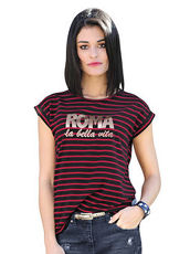 Ringelshirt Alba Moda red/black stripes