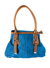 Handtasche, blau-braun blau