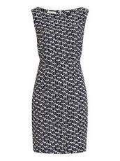 Kleid ärmellos feminin mit Allover Muster Betty & Co Dunkelblau/Weiß - Blau