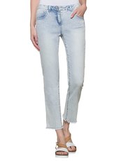 Jeans mit Bleached-Waschung Alba Moda Green bleached