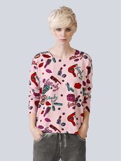 Pullover mit Beauty-Print Alba Moda Red rose-multi