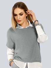 Pullover Alba Moda White silber/grau