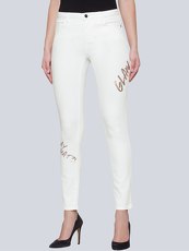 Jeans mit Metallic-Prints Alba Moda Red weiß
