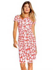 Kleid mit Floraldruck Laurèl koralle-weiß