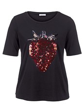 T-Shirt mit Pailletten-Erdbeere MARGITTES schwarz