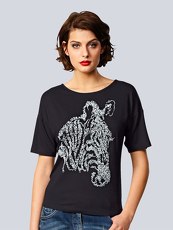 Shirt mit Zebra-Motiv Alba Moda Red schwarz