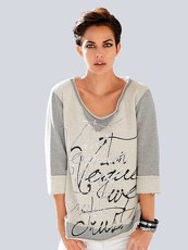 Sweatshirt Alba Moda natur/grau