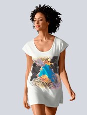 T-Shirt mit Fantasie-Print Alba Moda weiß/bunt