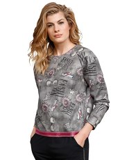 Sweatshirt mit Fashion-Print MARGITTES grau-rosé