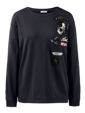 Sweatshirt mit Badges und  Stickereien MARGITTES schwarz