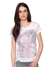 T-Shirt mit Comic-Motiv Princess GOES HOLLYWOOD weiß-rosé