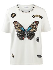 Sweatshirt mit Pailletten-Schmetterling MARGITTES offwhite