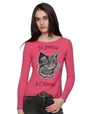 Pullover mit Katzenkopf Princess GOES HOLLYWOOD pink
